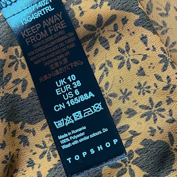 NWT Topshop Rust Brown Black Ruffle Long Sleeve Blouse Top Fall Career Office - Picture 12 of 12